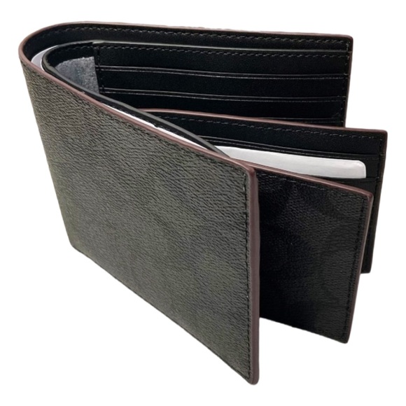 Coach Boxed 3 In 1 Men’s Wallet Gift Set In Signature Canvas - Picture 4 of 5